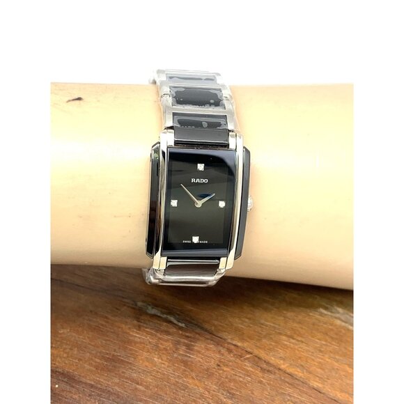 Rado Women's Watch R20613712 Integral Swiss Quartz Diamond Ceramic Tank 23mm - Picture 13 of 16